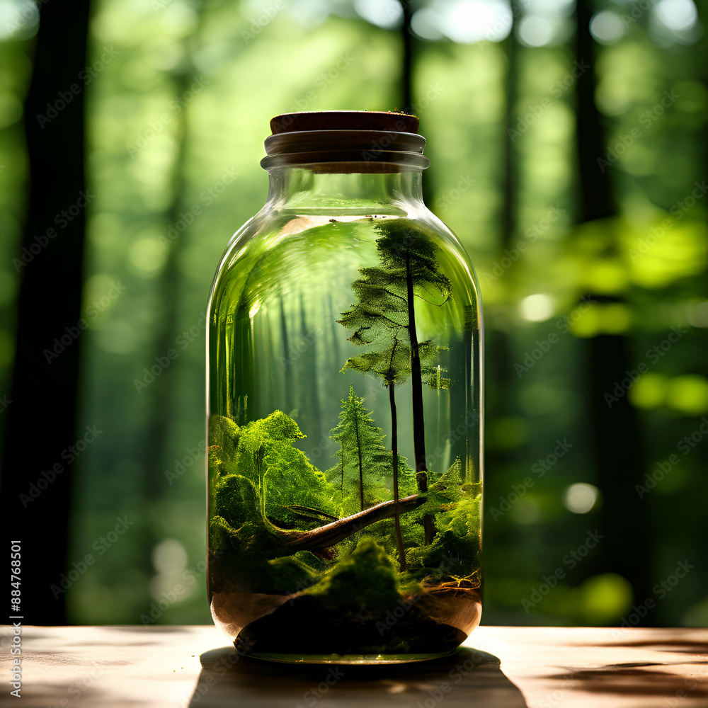 Wall mural jar with herbs and spices