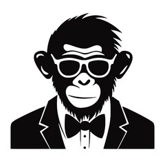 monkey in suit silhouette
