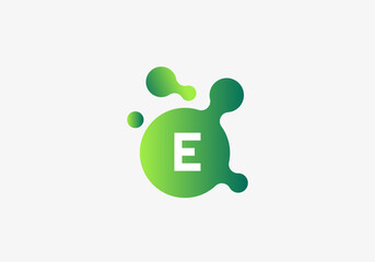 Logo Molecule particle Letter E, Science, Bio and Chemical logo identity. Editable file