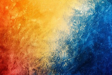 Fototapeta premium Abstract Color Gradient Background Featuring Granular Texture in Shades of Orange, Blue, Yellow, and White, Ideal for Banner, Poster, and Cover Design, Creating a Vibrant and Dynamic Visual Experience