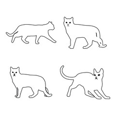Hand drawing Cat outline illustration 
