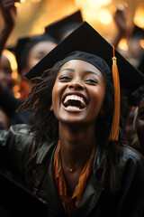 Obraz premium generated illustration of group of happy graduate girls students