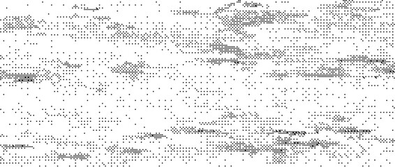 Pixelated grain texture bitmap. Dither grunge background. Abstract dotted glitchy pattern. Video game screen wallpaper. Retro comic pixel art overlay backdrop. Rough speckle effect vector © vika_k