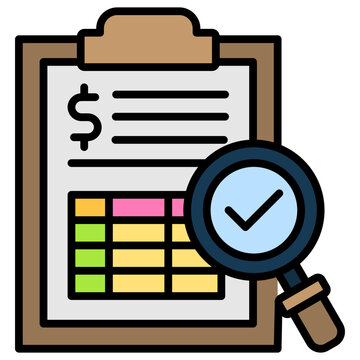 clipboard magnifying glass financial analysis clip art preview