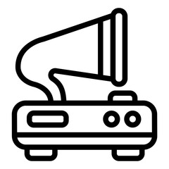 Phonograph icon representing vintage music playing equipment.