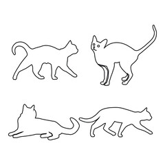 Hand drawing Cat outline illustration 