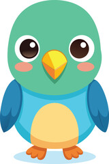 Obraz premium Adorable Cartoon Lovebird Vector. 