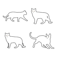 Hand drawing Cat outline illustration 