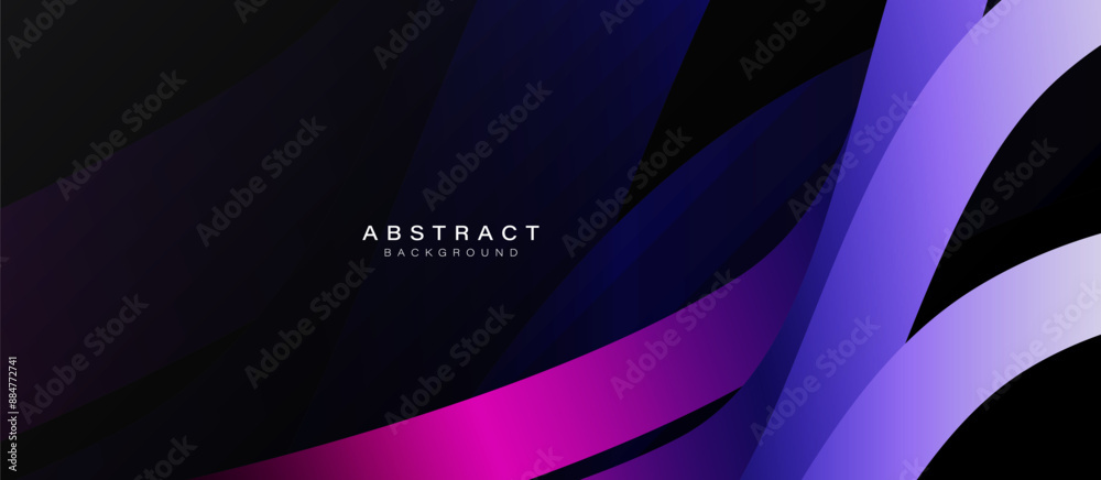 Aufkleber Abstract background with magenta and purple curve lines. Modern minimal trendy lines pattern horizontal. Vector illustration