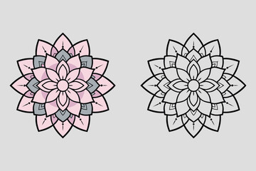 Colorful Vector Mandala Design Bundle - Vintage, Simple, Minimal, Ornamental Floral Mandala Art