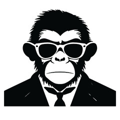 monkey in suit silhouette
