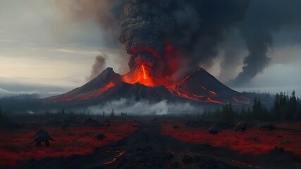 burning fire in the mountains