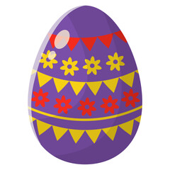 Cute Cartoon Easter Eggs Illustration. Isolated on White Background