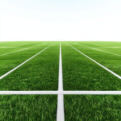 Obraz premium Green Soccer Field with White Lines