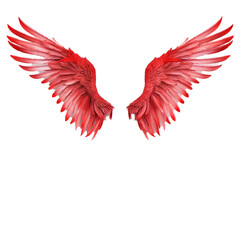 Fototapeta premium Pair of red realistic wings 