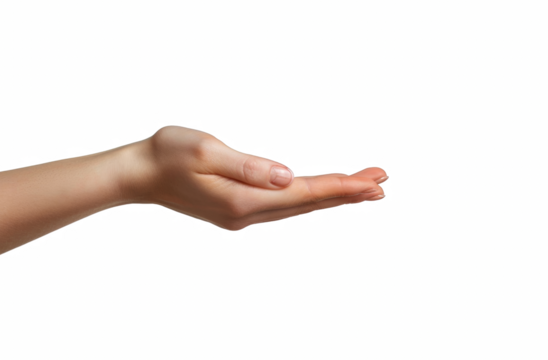 A hand is shown in a white background, with the fingers spread wide open