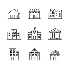 Vector Set of Building Icons