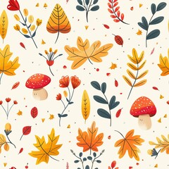 Autumnal Embrace: A Harmony of Hand-Drawn Hues