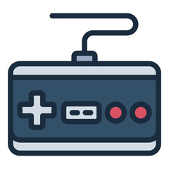 Old game controller icon with a retro vintage design.