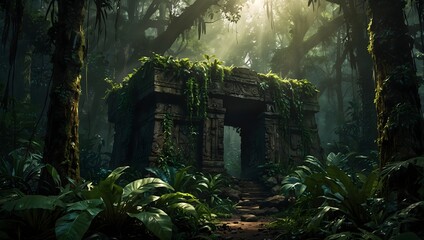 A story of the elusive glimmer of a hidden treasure deep in a jungle ai_generated