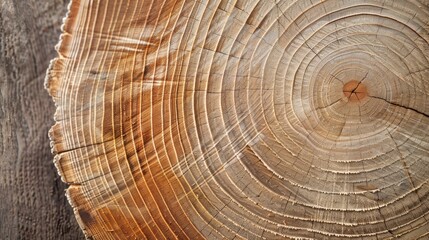 Fototapeta premium Closeup of Tree Rings on a Cut Log