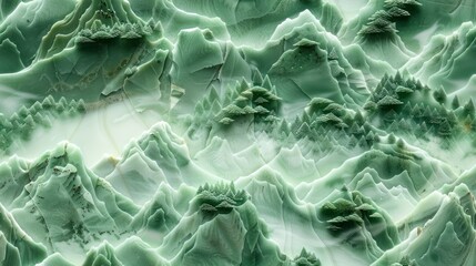 Fototapeta premium Green Mountains, Abstract Landscape