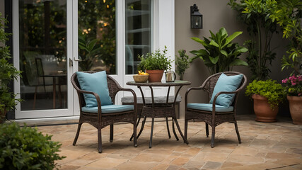 Fototapeta premium High-Resolution Image of a Simple Outdoor Patio Setup