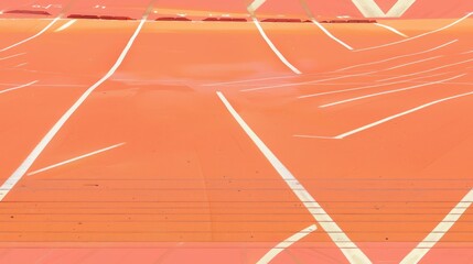 Abstract Orange and White Composition with Geometric Lines