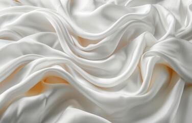 Obraz premium Luxurious White Silk Fabric with Elegant Folds and Smooth Texture for Background or Design