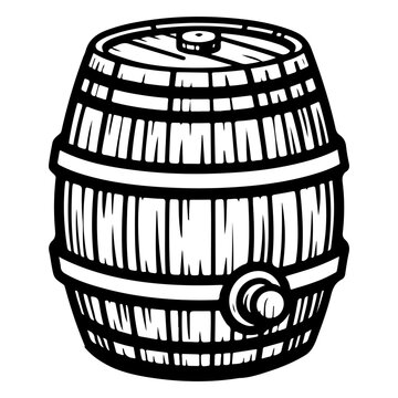 recommend clip art: Wooden barrel line drawing vector