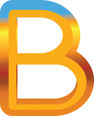 Gradient font, gold letter B