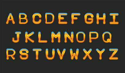 Gradient alphabet letters font 