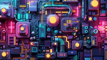 Fototapeta premium circuit board with glow light