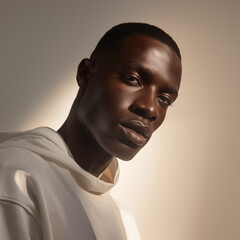 Obraz premium Urban casual streetwear fashion photoshoot with a stylish black man