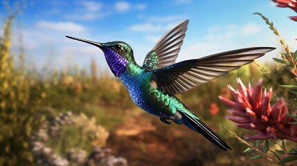 Obraz premium Broad-billed Hummingbird flying .