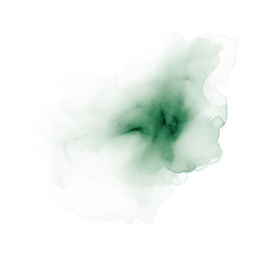 Emerald watercolor splash on transparent background