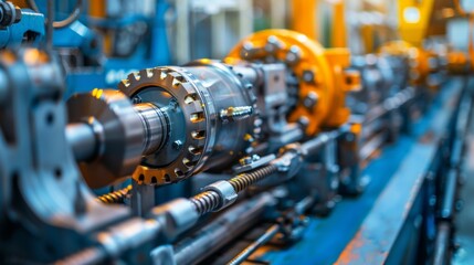 Complex industrial mechanism, abstract background