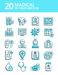 Hospital, Virus, Clinic, 3D, Bone, Teeth, dlqcp, Doctor, Nurse, Chart, Icon, 3d, Blood Donation