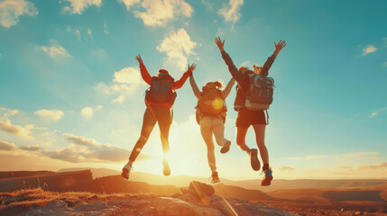 People experiencing the thrill of adventure, such as traveling to new places, trying new activities, or overcoming challenges. Show the excitement and happiness in these moments of discovery. 