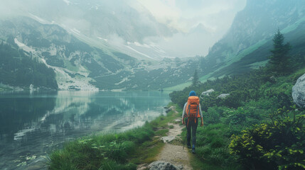 People exploring new places, hiking, sightseeing, or enjoying outdoor adventures. Highlight the excitement and enrichment that comes from travel and discovery. 