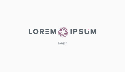 Logo design typography illustration circle network design technology