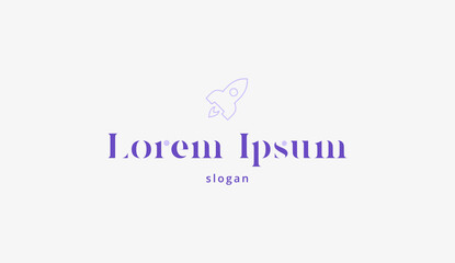 Fototapeta premium Logo design typography rocket icon symbol technology