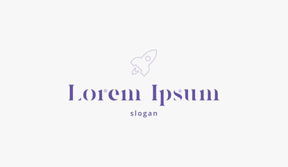 Logo design typography rocket icon symbol technology