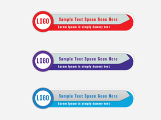 PrintLower third header, tv headline, news bar. Vector video title or television information lines. 