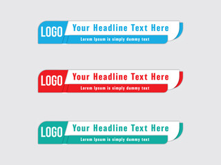 Fototapeta premium Printcolorful lower thirds set template vector. modern, simple, clean design style.Lower third vector design.