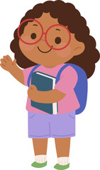 Cute girl chracter illustration vector