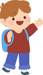 Cute boy character illustration vector