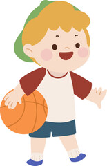 Cute boy character illustration vector