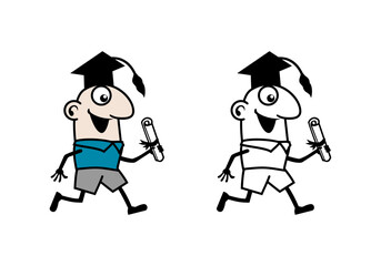 Student Doodle Cartoon Character Design Illustration vector eps format suitable for your design needs logo illustration animation etc