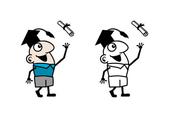 Student Doodle Cartoon Character Design Illustration vector eps format suitable for your design needs logo illustration animation etc